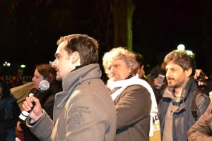 Carlo Sibilia al suo intervento alla tappa dello tsunamitour di Avellino